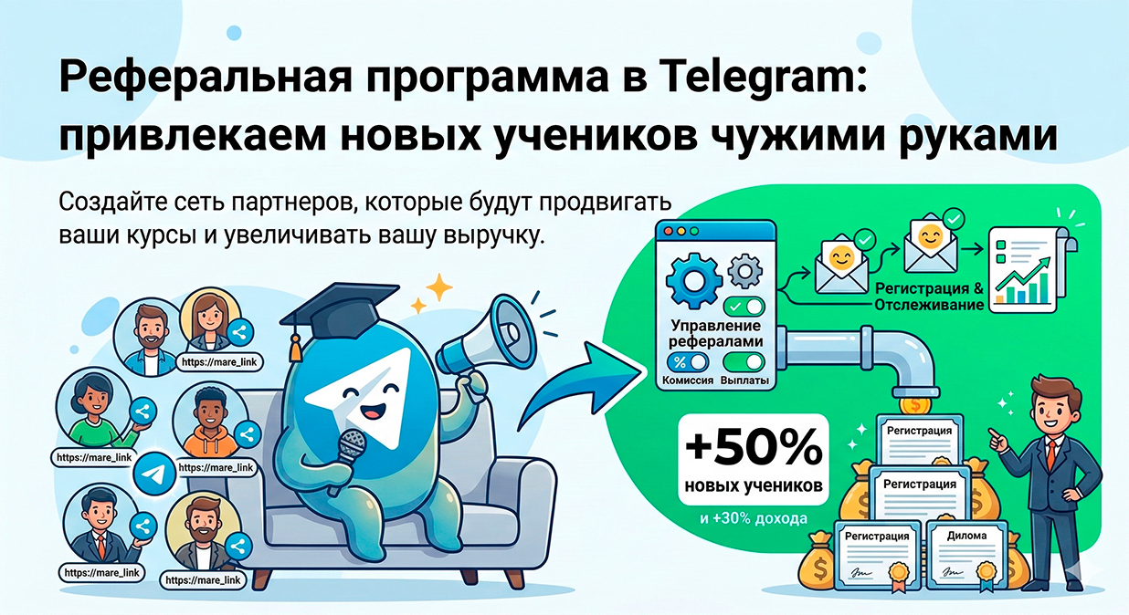 Реферальная программа автошколы в Telegram